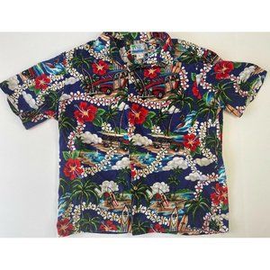 RJC Limited Hawaiian Vintage Shirt- Beach Cars Tropical Casual Camp Woody MENS L